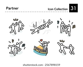 Pictogram illustration of a compatible partner