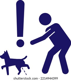 pictogram illustration of man with dog
