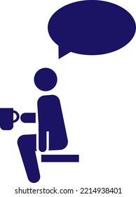 pictogram illustration of person with speech bubble