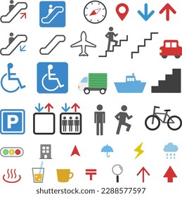 Pictogram illustration set of means of transportation and vehicles