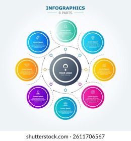 Pictogram infographics  circular vector template for business