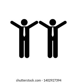Pictogram of job, happy, mans icon