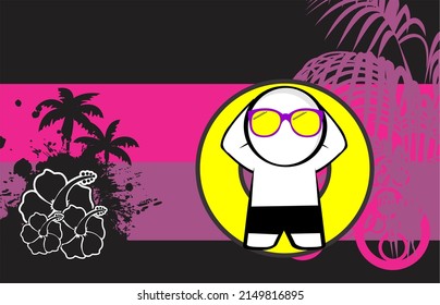 pictogram kid cartoon summer tropical background illustration in vector format