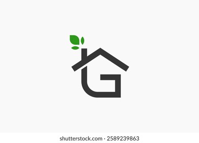 pictogram letter G and house symbol logo vector design template. creative initial G and home logo business design vector illustration isolated on white background