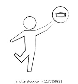 pictogram little boy with graduation hat