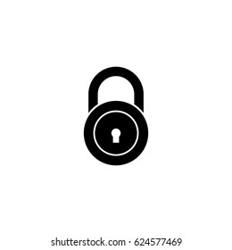 Pictogram lock icon. Black icon on white background.