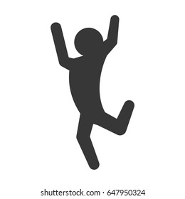 pictogram man jumping up concept