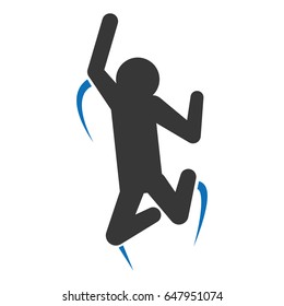 pictogram man jumping up concept