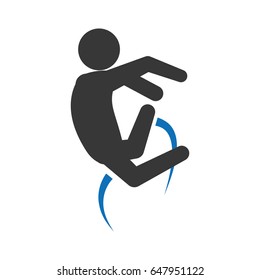 pictogram man jumping up concept