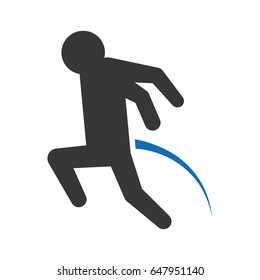 pictogram man jumping up concept