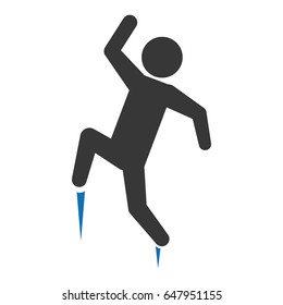 pictogram man jumping up concept