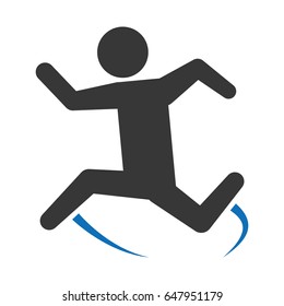 pictogram man jumping up concept