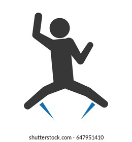pictogram man jumping up concept
