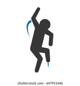 pictogram man jumping up concept