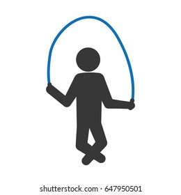 pictogram man jumping rope workout