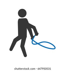 pictogram man jumping rope workout