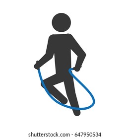 pictogram man jumping rope workout