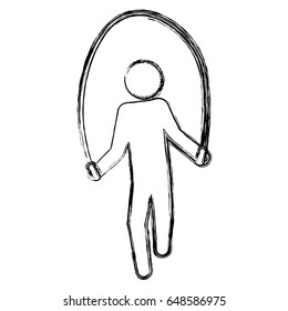 pictogram man jumping rope workout