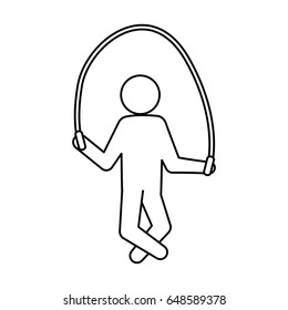 pictogram man jumping rope workout