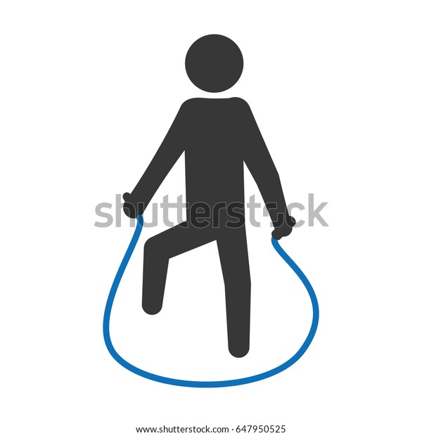 Pictogram Man Jumping Rope Workout Stock Vector (Royalty Free ...