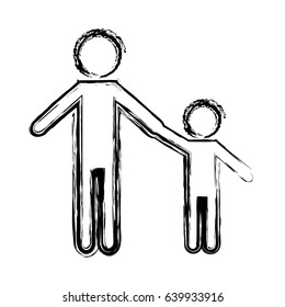 pictogram man and kid icon