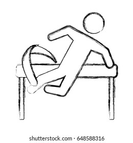 pictogram man practice athletics sport