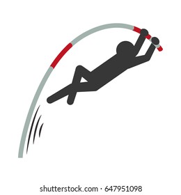 pictogram man practice pole vault sport