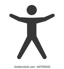 pictogram man silhouette doing exercise