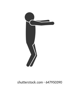 pictogram man silhouette doing exercise