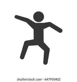pictogram man silhouette doing exercise