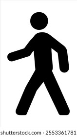 Pictogram man walking icon silhouette vector illustration design on white background.