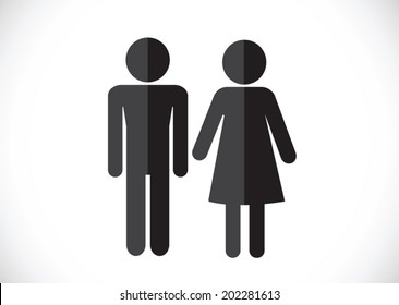 Pictogram Man Woman Sign icons, toilet sign or restroom icon