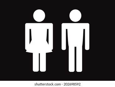 Pictogram Man Woman Sign icons, toilet sign or restroom icon