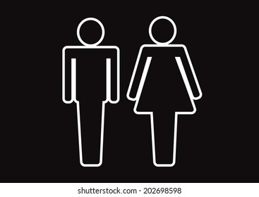 Pictogram Man Woman Sign icons, toilet sign or restroom icon
