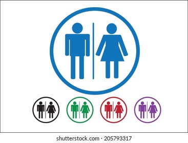 Pictogram Man Woman Sign icons, toilet sign or restroom icon