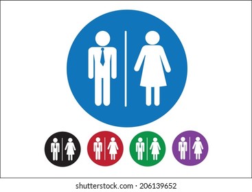 Pictogram Man Woman Sign icons, toilet sign or restroom icon