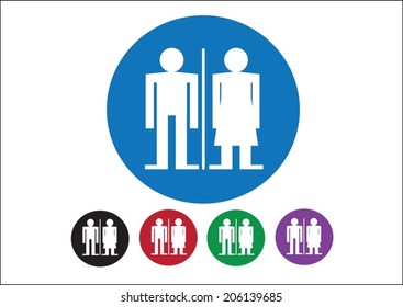 Pictogram Man Woman Sign icons, toilet sign or restroom icon