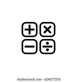 Pictogram mathematical signs icon. Black icon on white background.