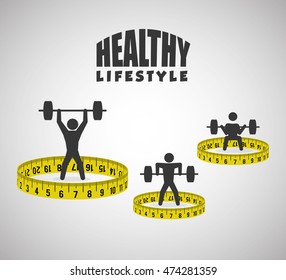 pictogram meter weight lifting healthy lifestyle fitness gym bodybuilding icon set. Colorful and flat design. Vector illustration