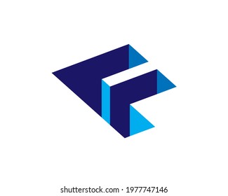 pictogram monogram anagram of initial letter f modern 3d deep	
