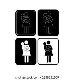 Pictogram: Mummy (mother) with baby in sling