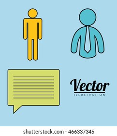 pictogram necktie communication bubble message icon. Flat and Colorful illustration. Vector graphic