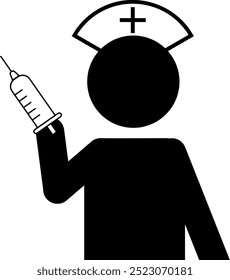 Pictogram of a nurse holding a syringe