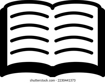 Pictogram of an open book with letters