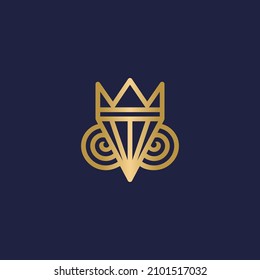 The pictogram is the owl's two spiral eyes, crown and the diamond symbol.