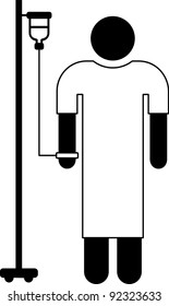 Pictogram of a patient with IV bag