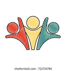 pictogram  people doodle vector illustration