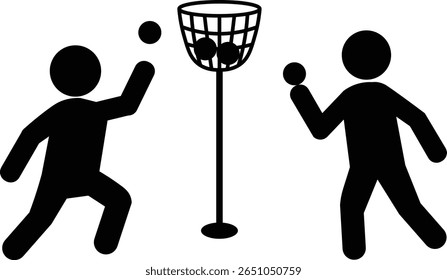 Pictogram of people playing ball throwing
