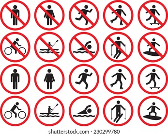 Pictogram people signs illustrated on white