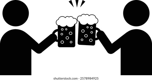 Pictogram of people toasting beer